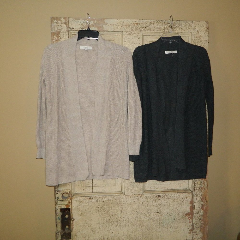 LOFT Open Front Cardigan Sweaters Lot of 2 Womens XS (MM-2)